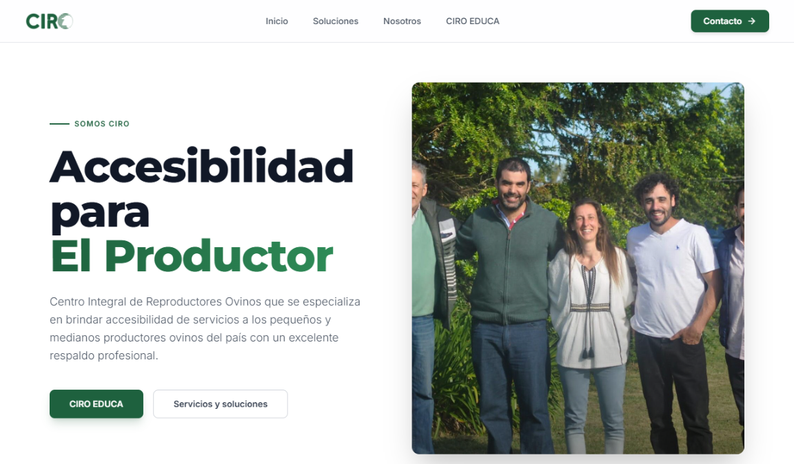 Maquetación y desarrollo de página web corporativa para CIRO